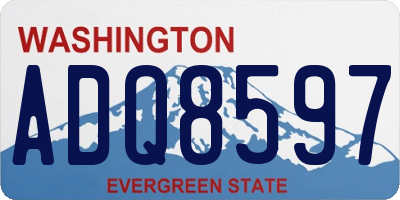 WA license plate ADQ8597