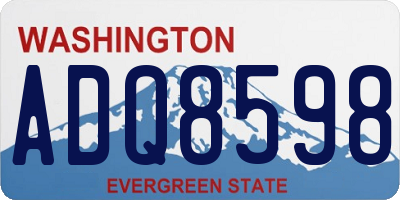 WA license plate ADQ8598