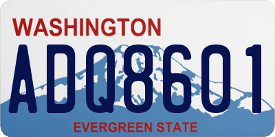WA license plate ADQ8601