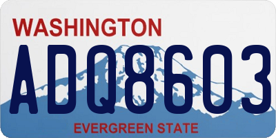 WA license plate ADQ8603