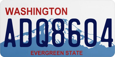 WA license plate ADQ8604