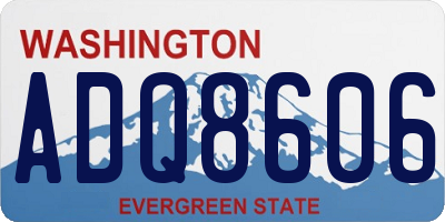 WA license plate ADQ8606