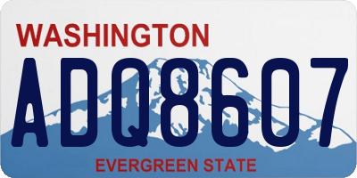 WA license plate ADQ8607