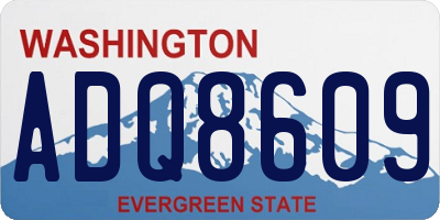 WA license plate ADQ8609