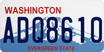 WA license plate ADQ8610
