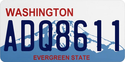 WA license plate ADQ8611