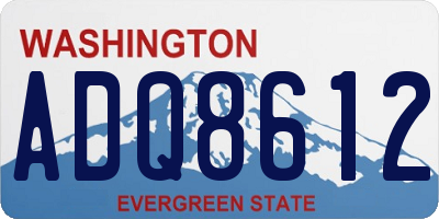 WA license plate ADQ8612