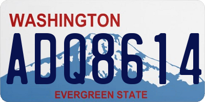 WA license plate ADQ8614