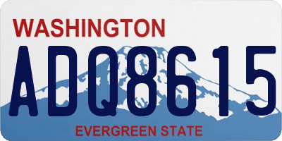 WA license plate ADQ8615