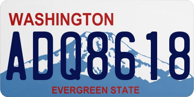 WA license plate ADQ8618