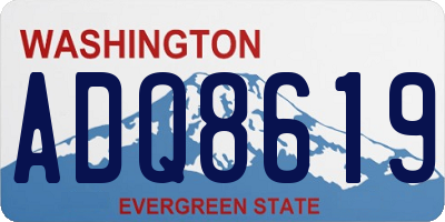 WA license plate ADQ8619