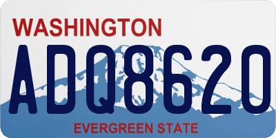 WA license plate ADQ8620