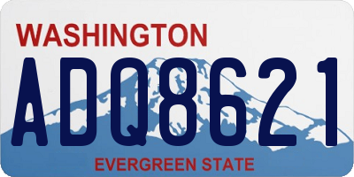 WA license plate ADQ8621