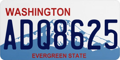 WA license plate ADQ8625