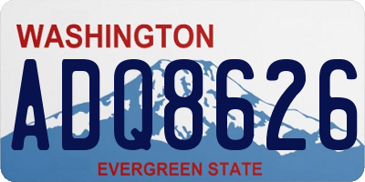 WA license plate ADQ8626