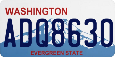 WA license plate ADQ8630