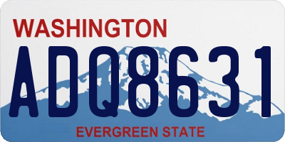 WA license plate ADQ8631