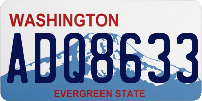 WA license plate ADQ8633