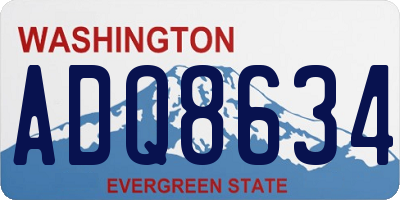 WA license plate ADQ8634