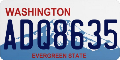 WA license plate ADQ8635