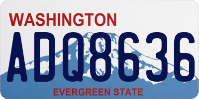 WA license plate ADQ8636