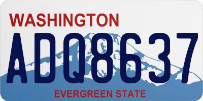 WA license plate ADQ8637