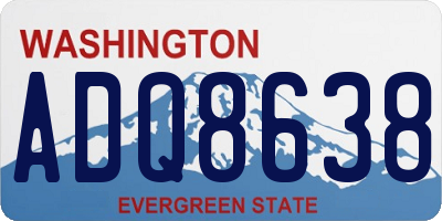 WA license plate ADQ8638