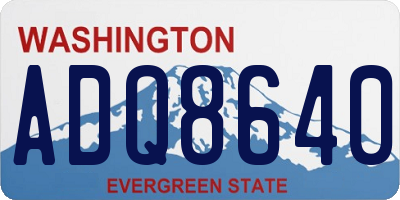 WA license plate ADQ8640