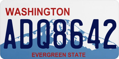 WA license plate ADQ8642