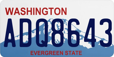 WA license plate ADQ8643