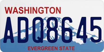 WA license plate ADQ8645