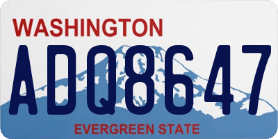 WA license plate ADQ8647