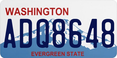 WA license plate ADQ8648