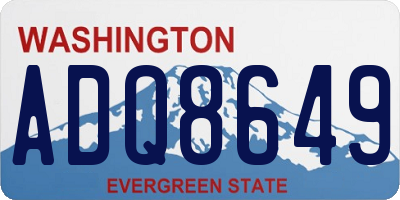 WA license plate ADQ8649