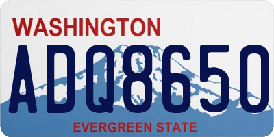 WA license plate ADQ8650