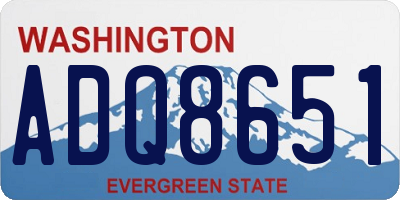 WA license plate ADQ8651