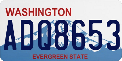 WA license plate ADQ8653