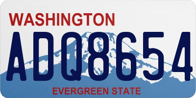 WA license plate ADQ8654