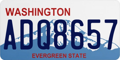 WA license plate ADQ8657