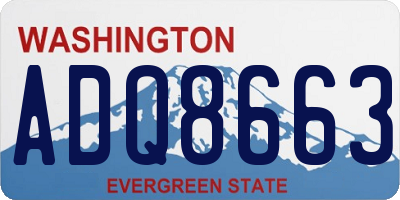 WA license plate ADQ8663