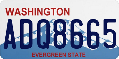 WA license plate ADQ8665