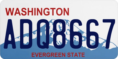 WA license plate ADQ8667