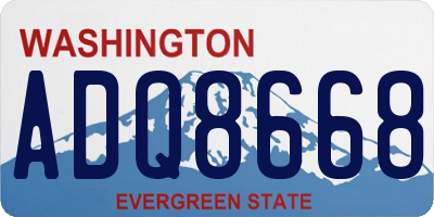 WA license plate ADQ8668