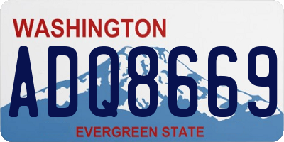 WA license plate ADQ8669