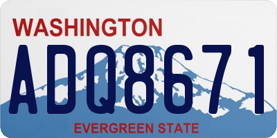 WA license plate ADQ8671