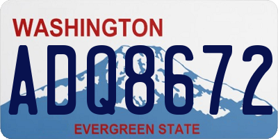 WA license plate ADQ8672