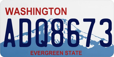 WA license plate ADQ8673