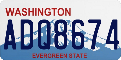WA license plate ADQ8674