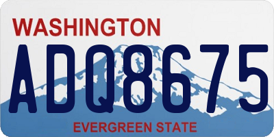 WA license plate ADQ8675