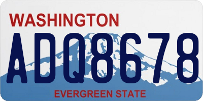 WA license plate ADQ8678